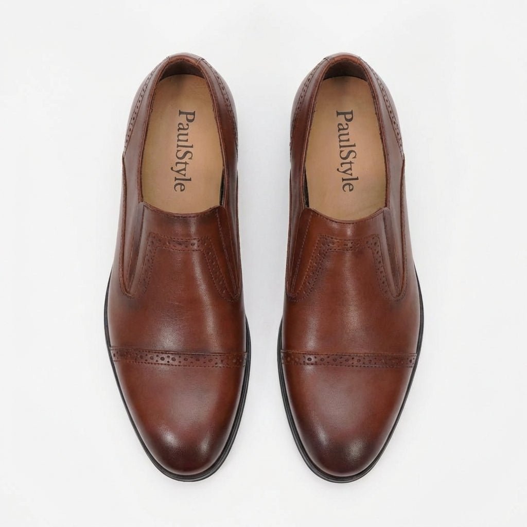 Pantofi eleganti barbati din piele naturală 379 maro - Paul Style