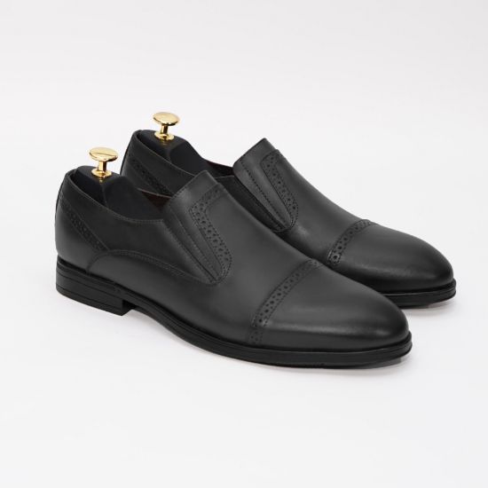 Pantofi eleganti barbati din piele naturală 379 negru / maro - Paul Style