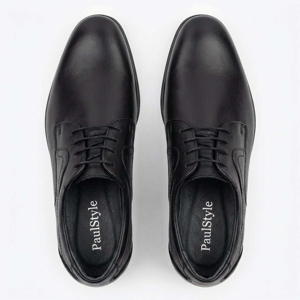 Pantofi eleganti barbati din piele naturală, A - 114, negru - Paul Style