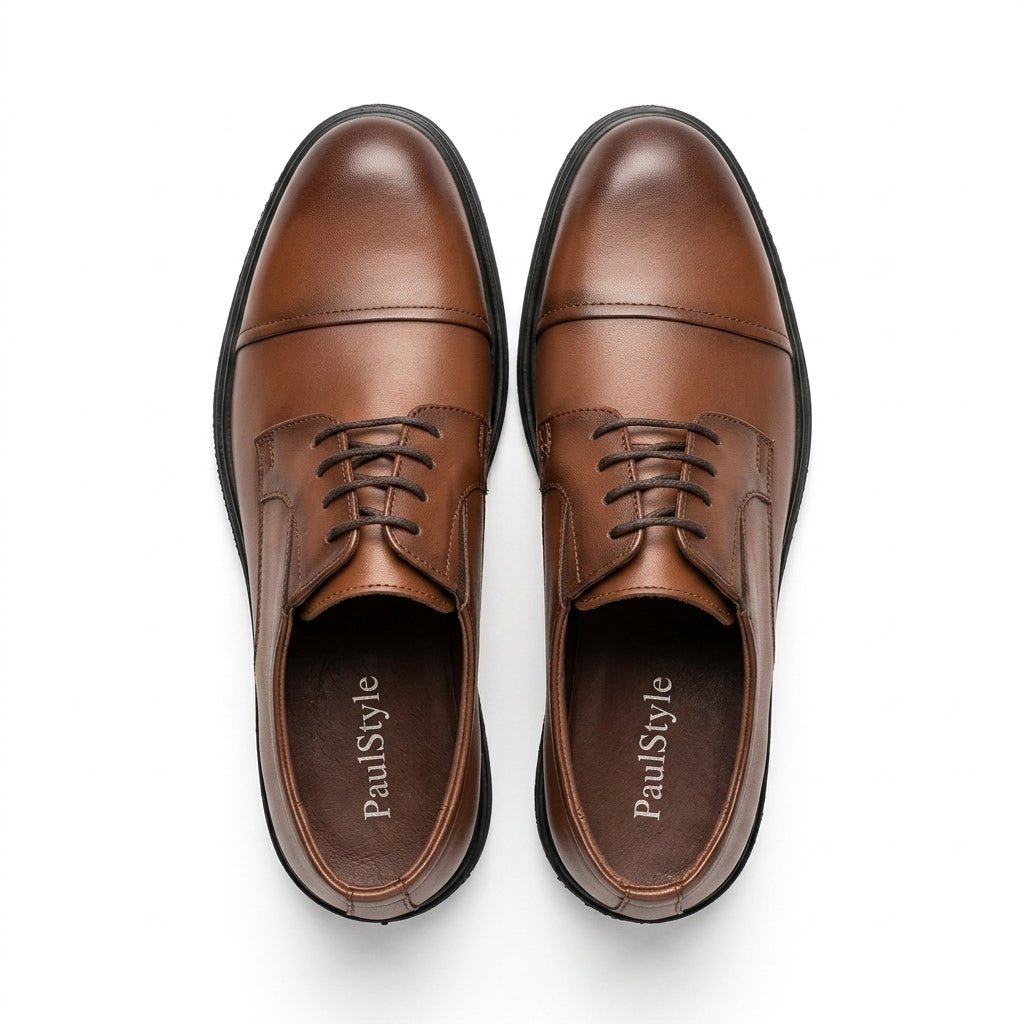 Pantofi eleganti barbati din piele naturală, A - 198, maro - Paul Style
