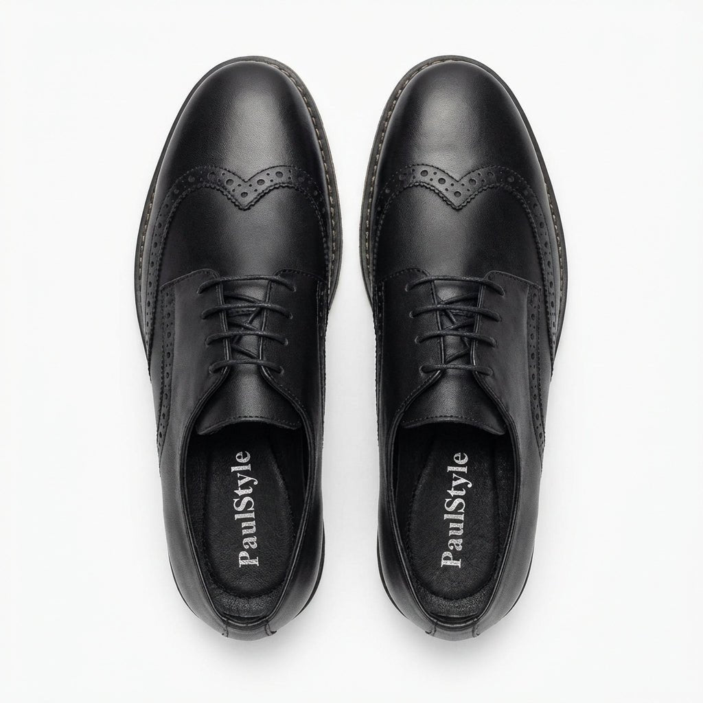 Pantofi eleganti barbati din piele naturală, A - 222, negru - Paul Style