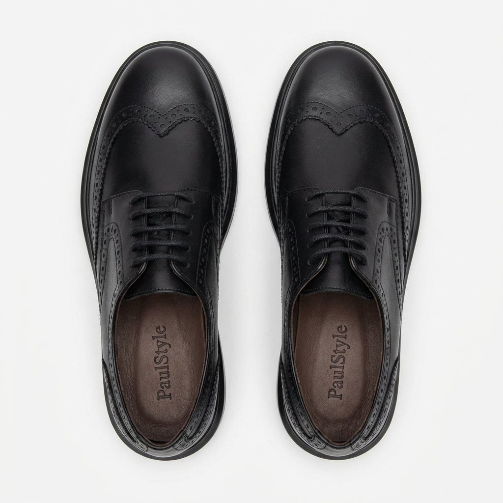 Pantofi eleganti barbati din piele naturală, A - 507M, negri - Paul Style