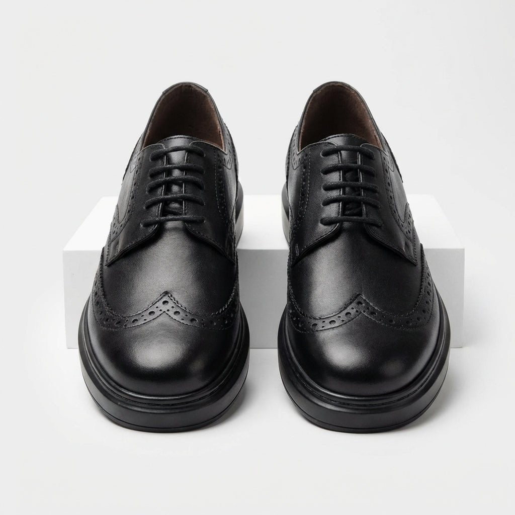 Pantofi eleganti barbati din piele naturală, A - 507M, negri - Paul Style