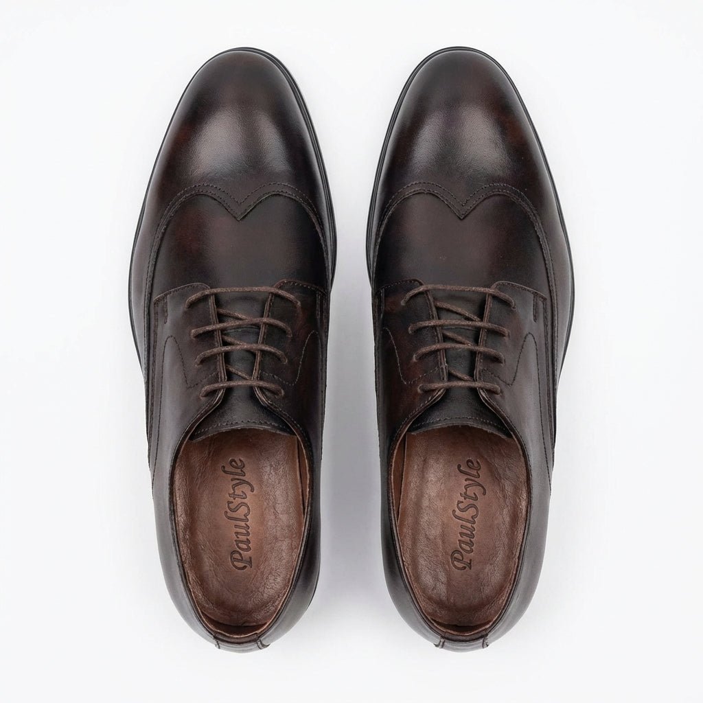 Pantofi eleganti barbati din piele naturală ,A - 997,maro - inchis - Paul Style