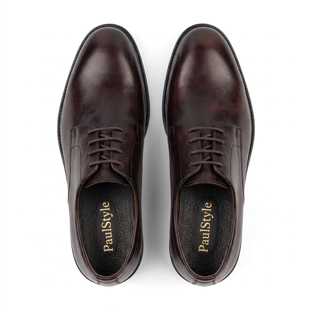 Pantofi eleganti barbati din piele naturală, A185-3, maro-milenium - Paul Style