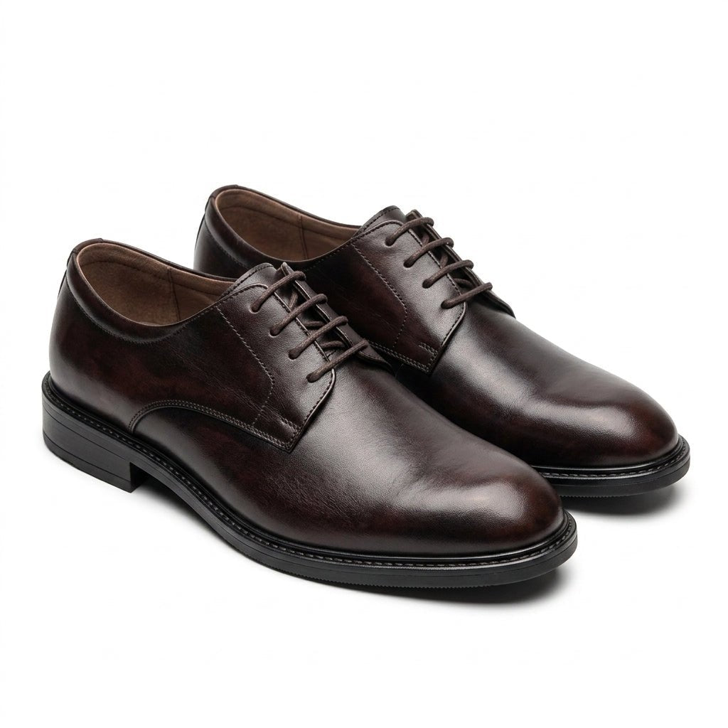 Pantofi eleganti barbati din piele naturală, A185-3, maro-milenium - Paul Style