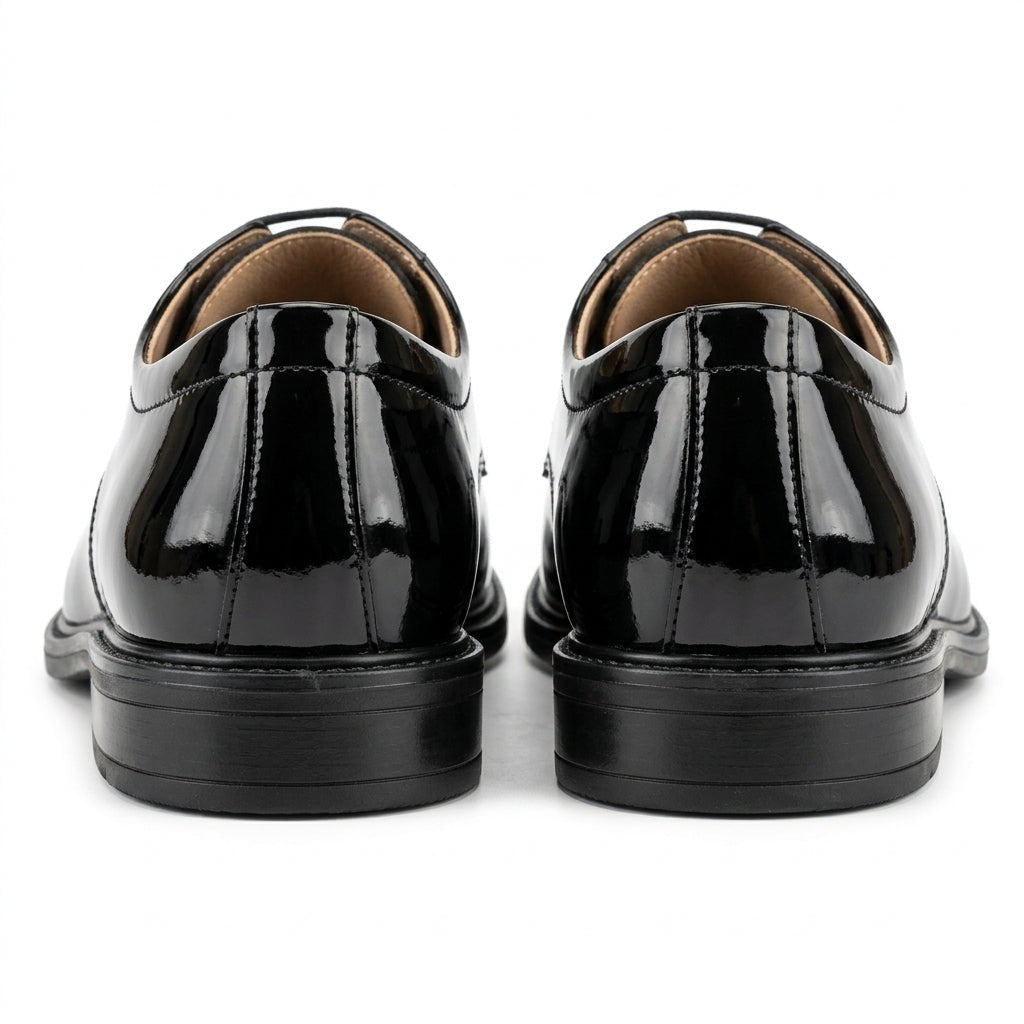 Pantofi eleganti barbati din piele naturală, A185-3, negru-lac - Paul Style