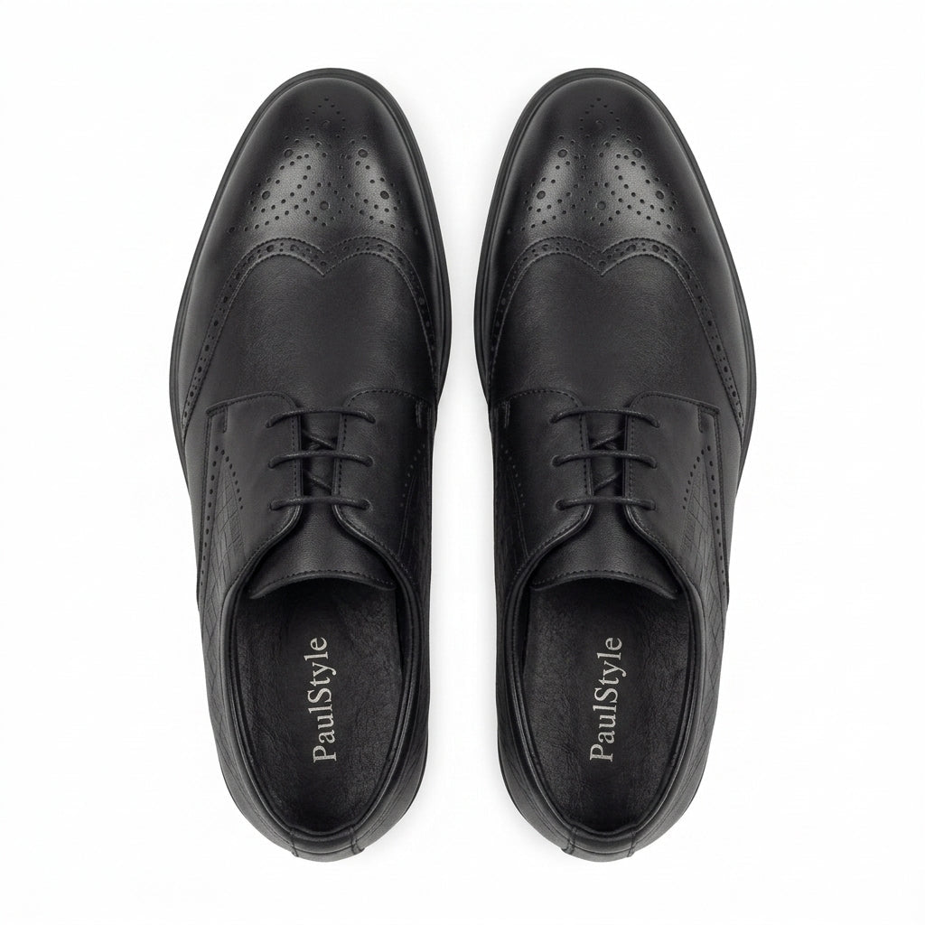 Pantofi eleganti barbati din piele naturală, M-4063, negru - Paul Style