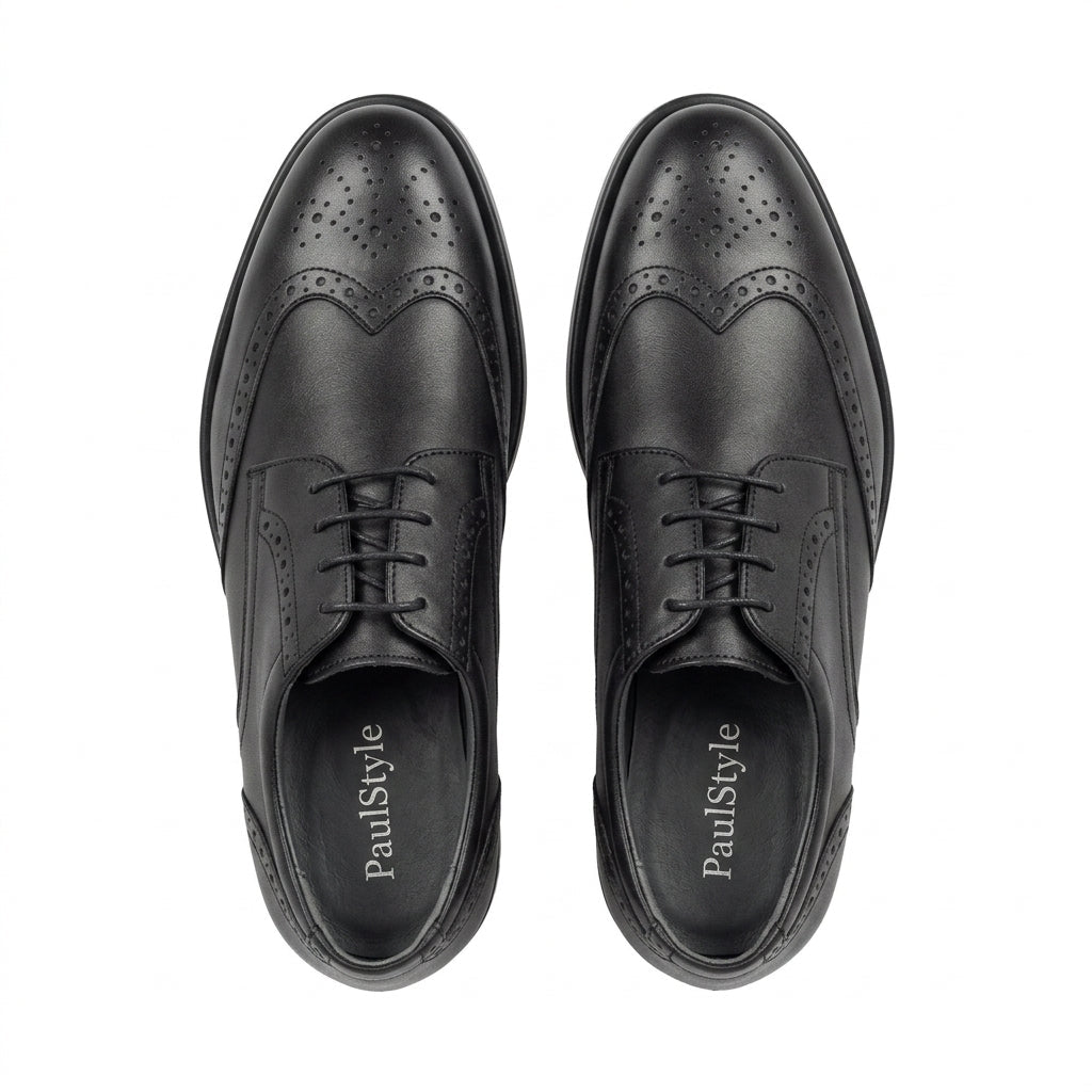 Pantofi eleganti barbati din piele naturală, M-61063, negru - Paul Style