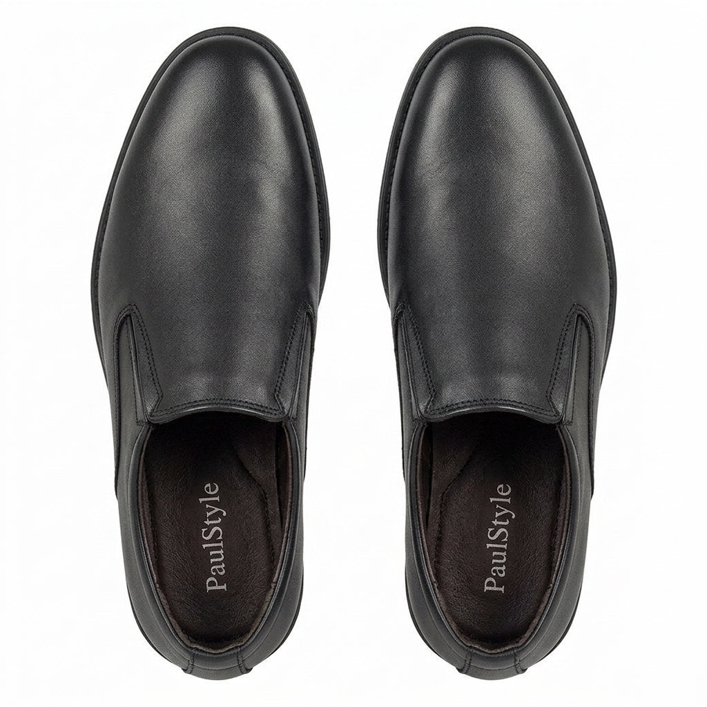 Pantofi eleganti barbati din piele naturală, M - 8302, negru - Paul Style