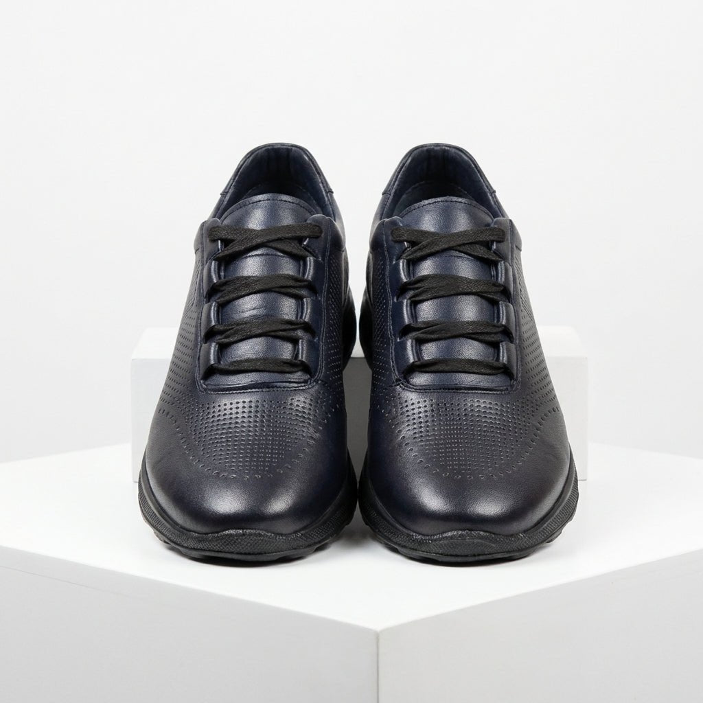 Pantofi sport barbati din piele naturală bleumarin 447 - Paul Style