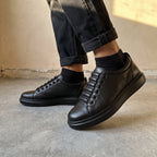 Pantofi sport barbati, din piele naturală negri, 220-1N - Paul Style