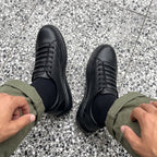 Pantofi sport barbati, din piele naturală negri, 220-1N - Paul Style