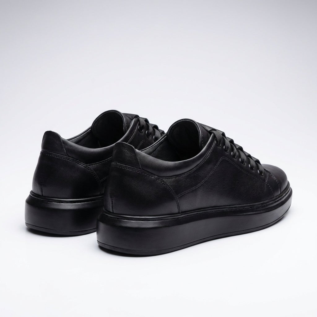 Pantofi sport barbati din piele naturală negri - Paul Style