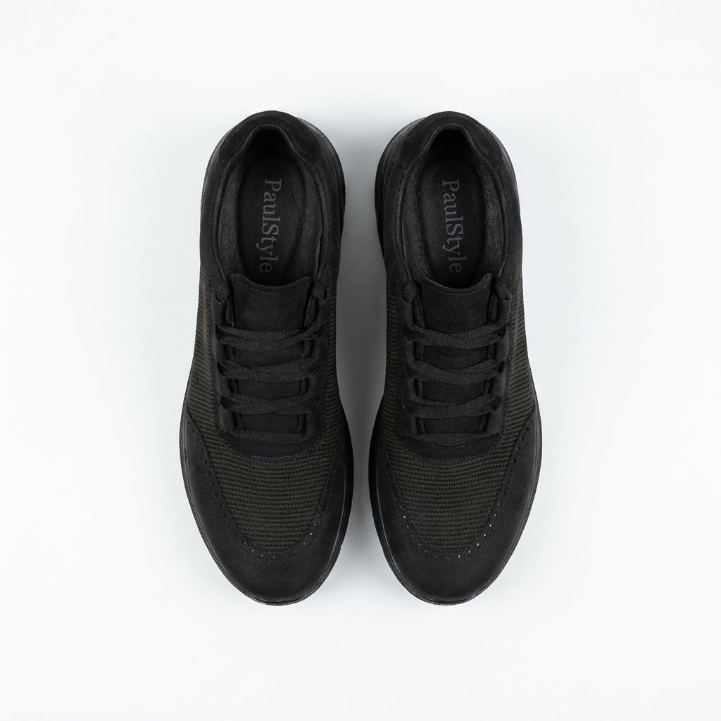 Pantofi sport barbati din piele naturala negru 447 - Paul Style