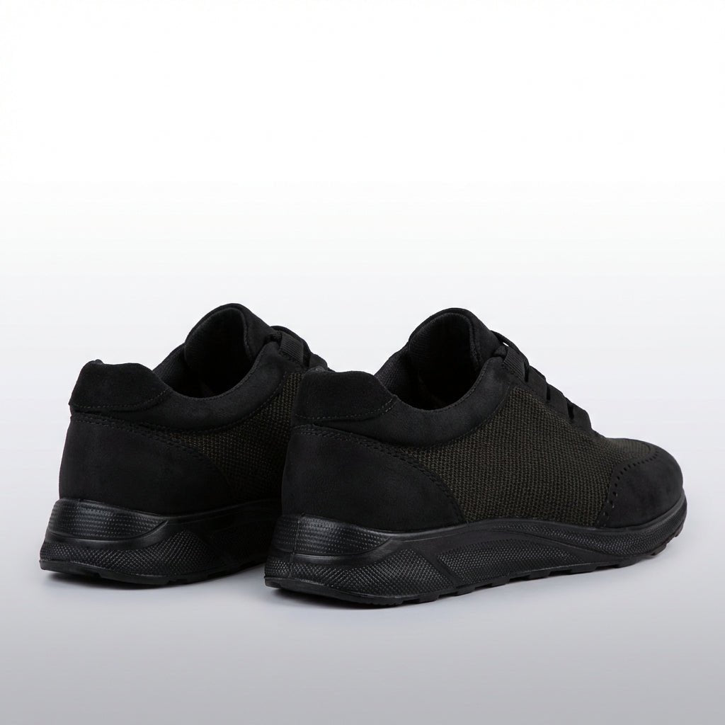 Pantofi sport barbati din piele naturala negru 447 - Paul Style