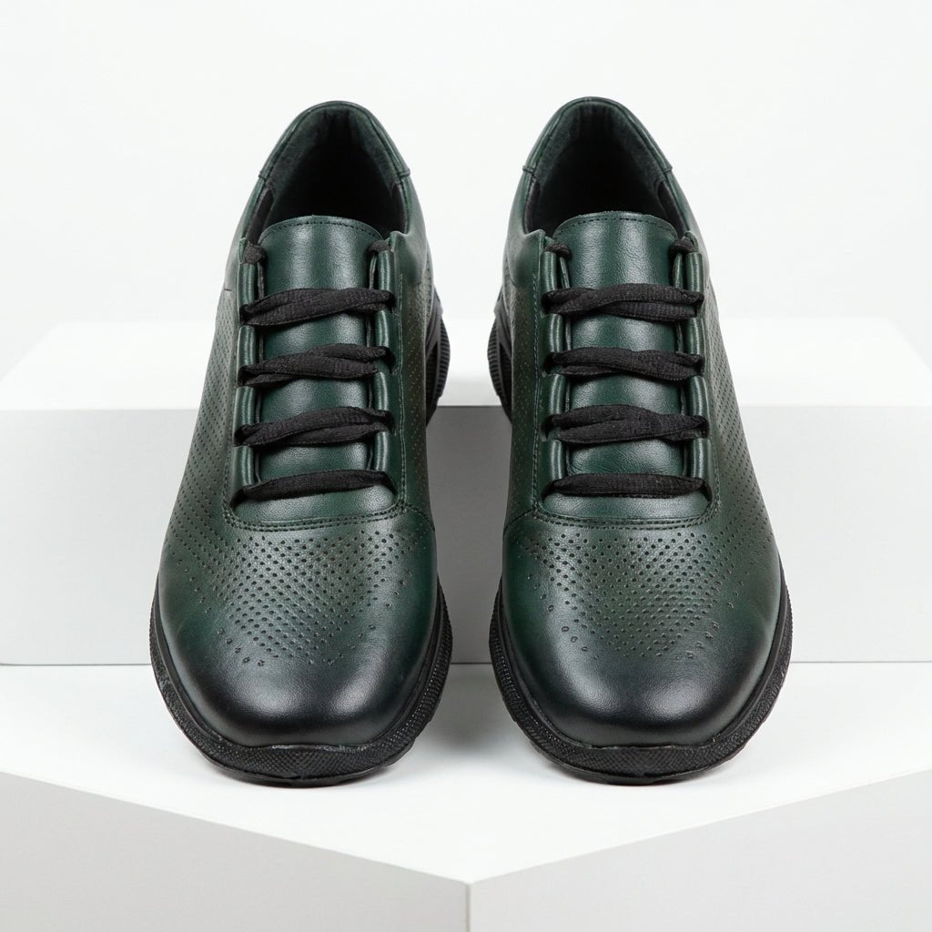 Pantofi sport barbati din piele naturală verde 447 - Paul Style