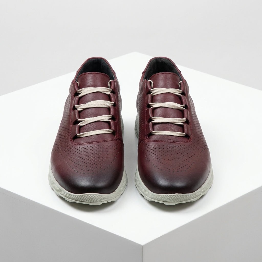 Pantofi sport barbati din piele naturală visiniu 447 - Paul Style