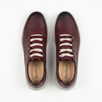 Pantofi sport barbati din piele naturală visiniu 447 - Paul Style