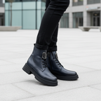 Ghete Dama din Piele Naturala, Culoare albastru, Cod 730