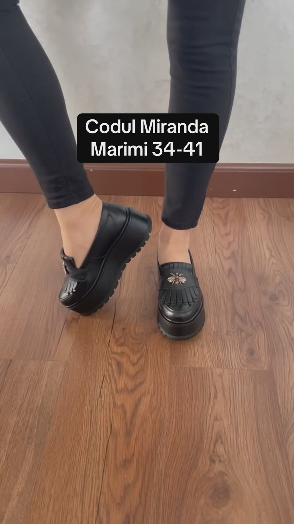 Women's black loafers, A-290, made of genuine leather