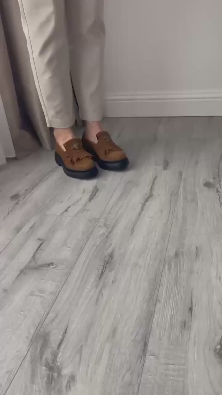 Mocasini dama maro-velur T.N 231, din piele naturala