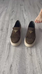 Mocasini dama kaki-velur 231, din piele naturala