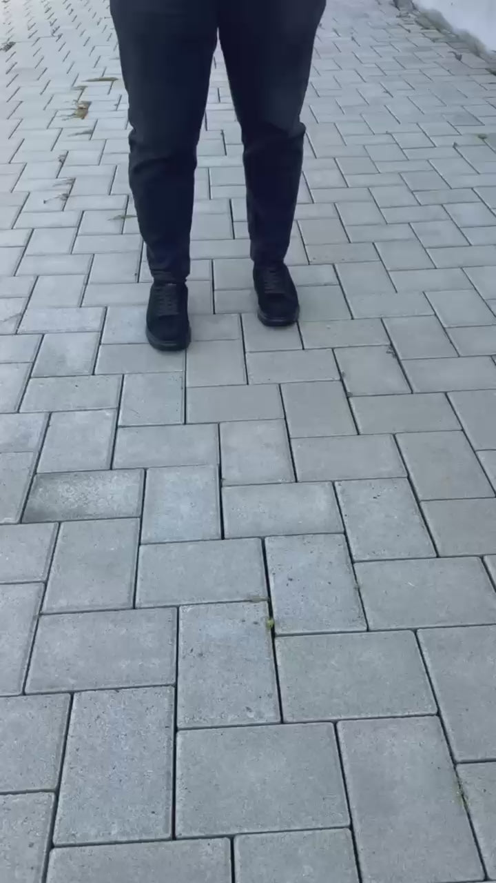 Adidasi barbati din piele naturală, M-112, negru-velur