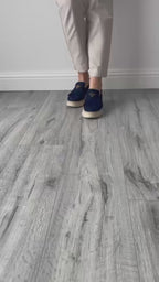 Mocasini dama bleumarin-velur 231, din piele naturala