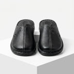 Saboti medicali de dama, negru, A - 01, din piele naturala - Paul Style