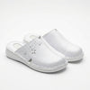 Women's medical clogs, white, A-01, made of natural leather