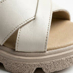 Sandale dama bej, R - 01, din piele naturala - Paul Style