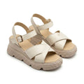 Sandale dama bej, R - 01, din piele naturala - Paul Style