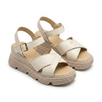 Sandale dama bej, R - 01, din piele naturala - Paul Style