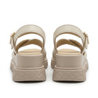 Sandale dama bej, R - 01, din piele naturala - Paul Style