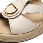 Sandale dama bej, R - 07, din piele naturala - Paul Style