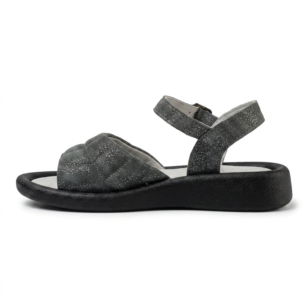 Sandale dama Gri - Inchis, R30, din piele naturala - Paul Style