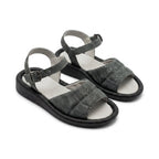 Sandale dama Gri - Inchis, R30, din piele naturala - Paul Style