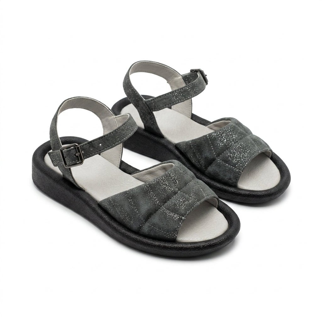 Sandale dama Gri - Inchis, R30, din piele naturala - Paul Style