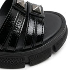 Sandale dama negru - lac, R - 06, din piele naturala - Paul Style