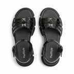 Sandale dama negru - lac, R - 06, din piele naturala - Paul Style