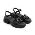 Sandale dama negru - lac, R - 06, din piele naturala - Paul Style
