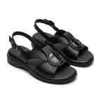 Sandale dama negru, R - 07, din piele naturala - Paul Style