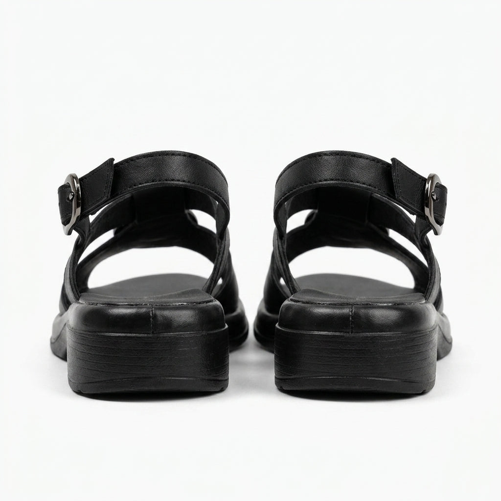 Sandale dama negru, R - 07, din piele naturala - Paul Style
