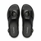Sandale dama negru, R - 07, din piele naturala - Paul Style
