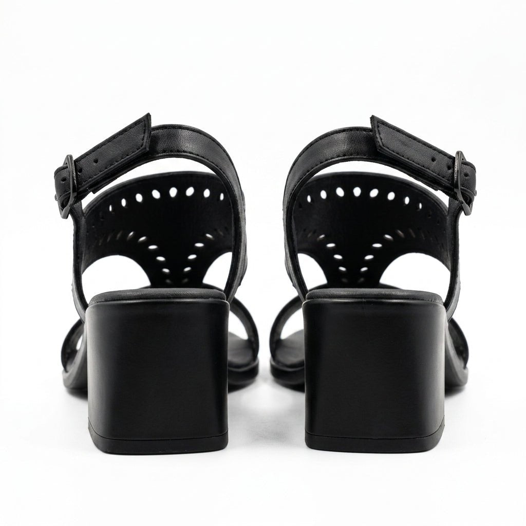 Sandale dama negru, R - 580, din piele naturala - Paul Style