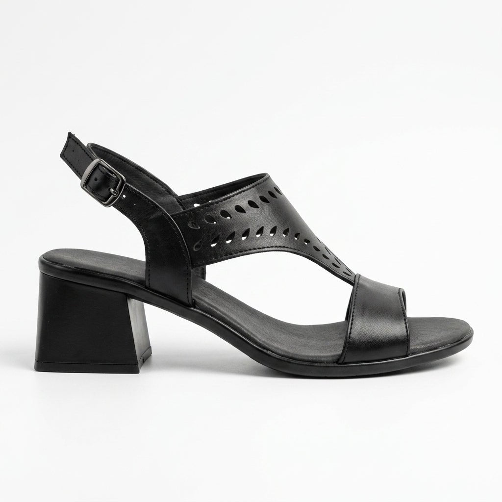 Sandale dama negru, R - 580, din piele naturala - Paul Style