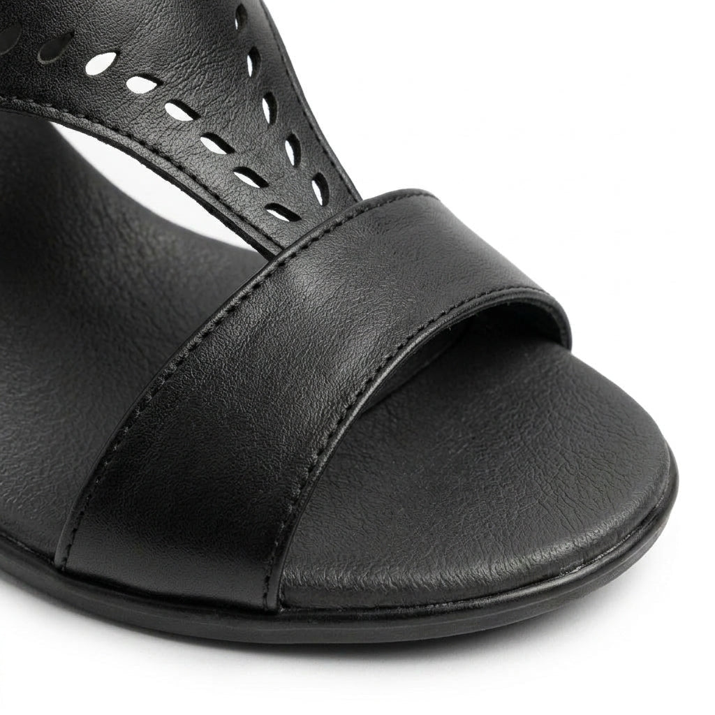 Sandale dama negru, R - 580, din piele naturala - Paul Style
