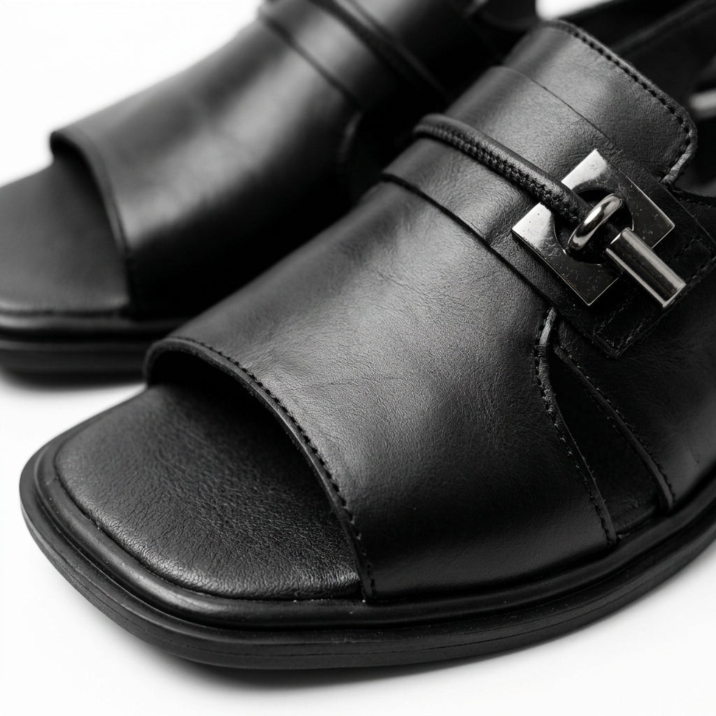 Sandale dama Negru, R - Abi, din piele naturala - Paul Style