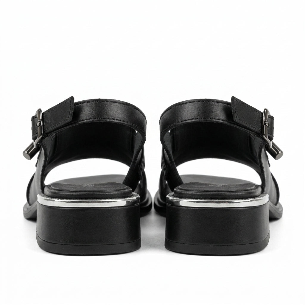 Sandale dama Negru, R - Abi, din piele naturala - Paul Style